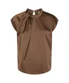 Neo Noir Top Fleur Drapy Satin