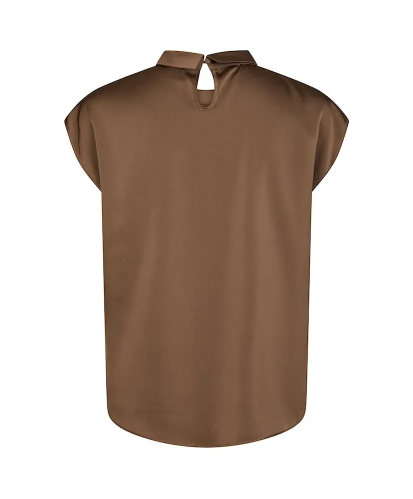 Neo Noir Top Fleur Drapy Satin