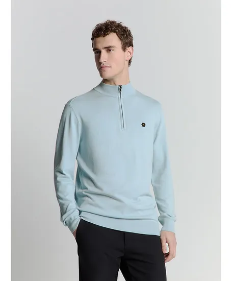 No Excess Half Zip Trui Effen