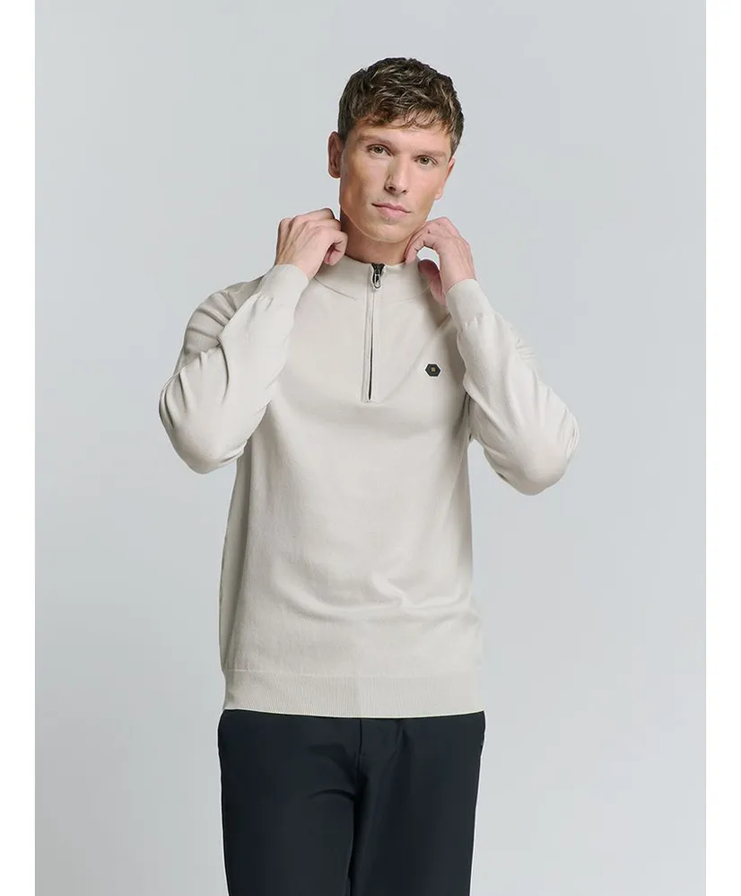 No Excess Half Zip Trui Effen
