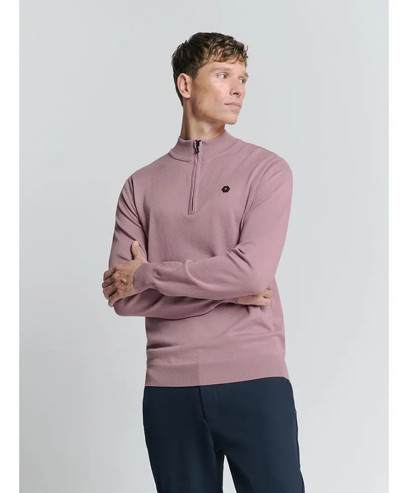 No Excess Half Zip Trui Effen
