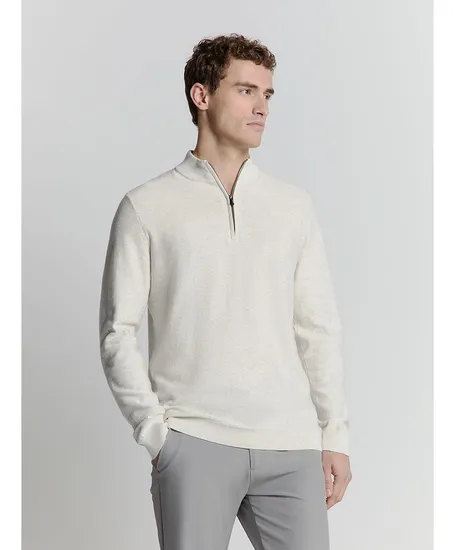 No Excess Half Zip Trui Gemêleerd