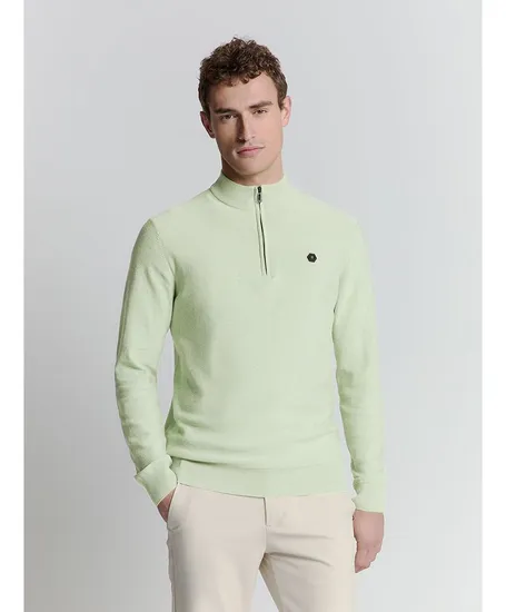 No Excess Half Zip Trui Gemêleerd