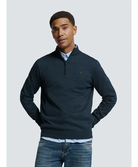 No Excess Half Zip Trui Gemêleerd