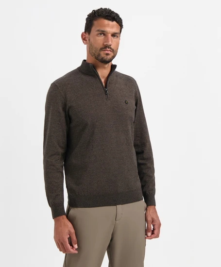 No Excess Half Zip Trui Gemêleerd