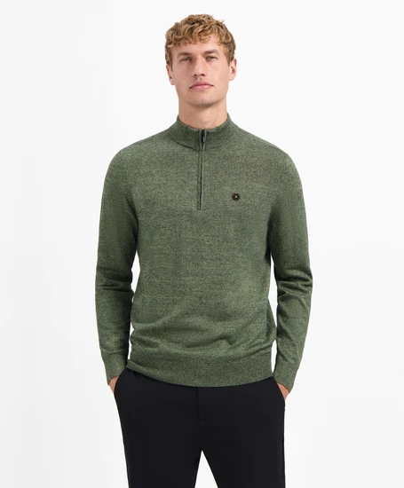 No Excess Half Zip Trui Gemêleerd