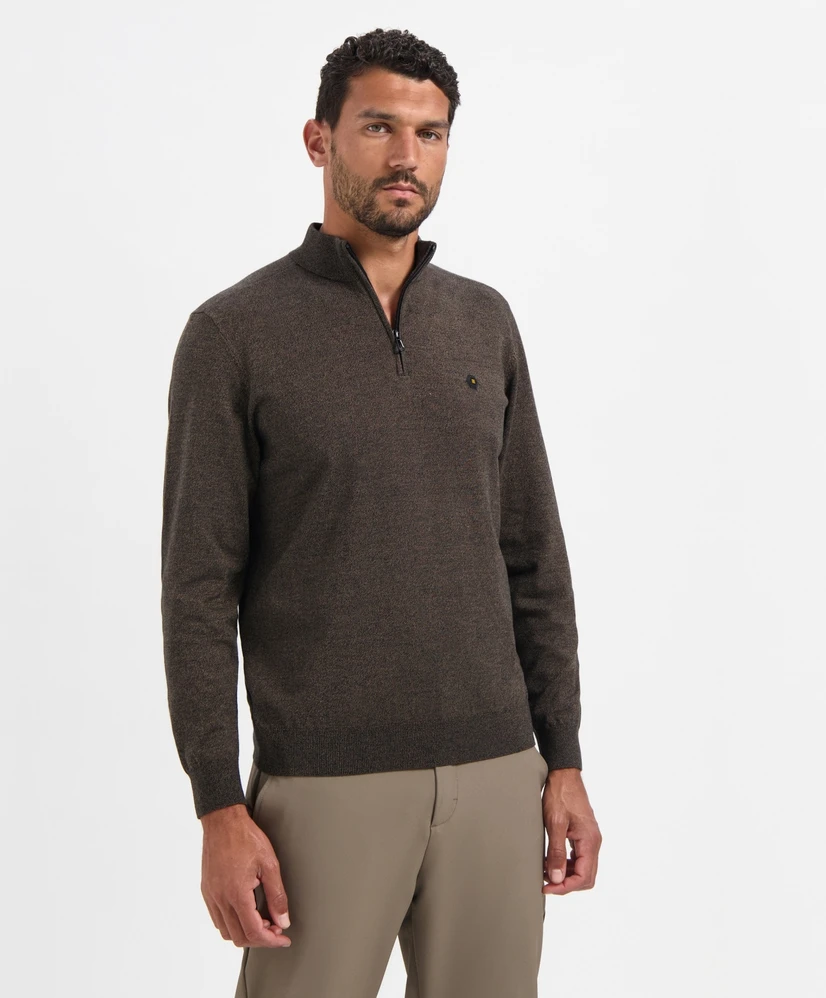 No Excess Half Zip Trui Gemêleerd
