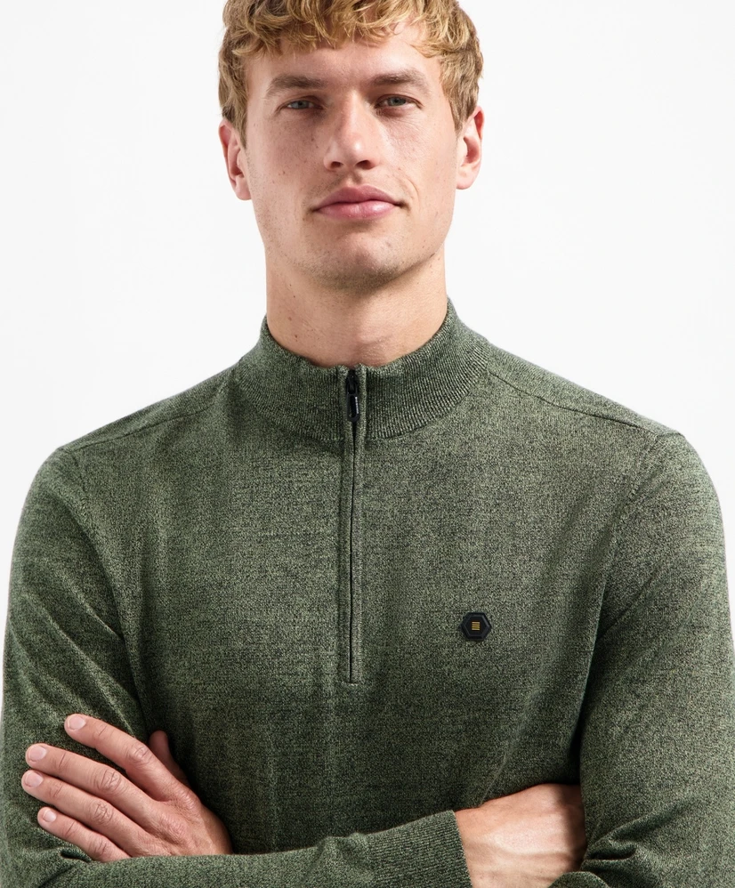 No Excess Half Zip Trui Gemêleerd