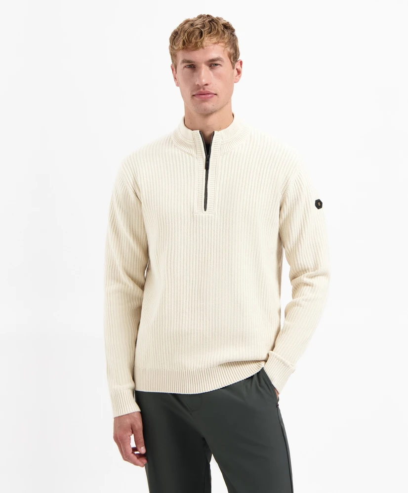 No Excess Half Zip Trui Rib