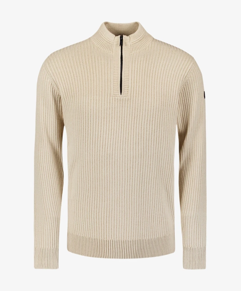 No Excess Half Zip Trui Rib