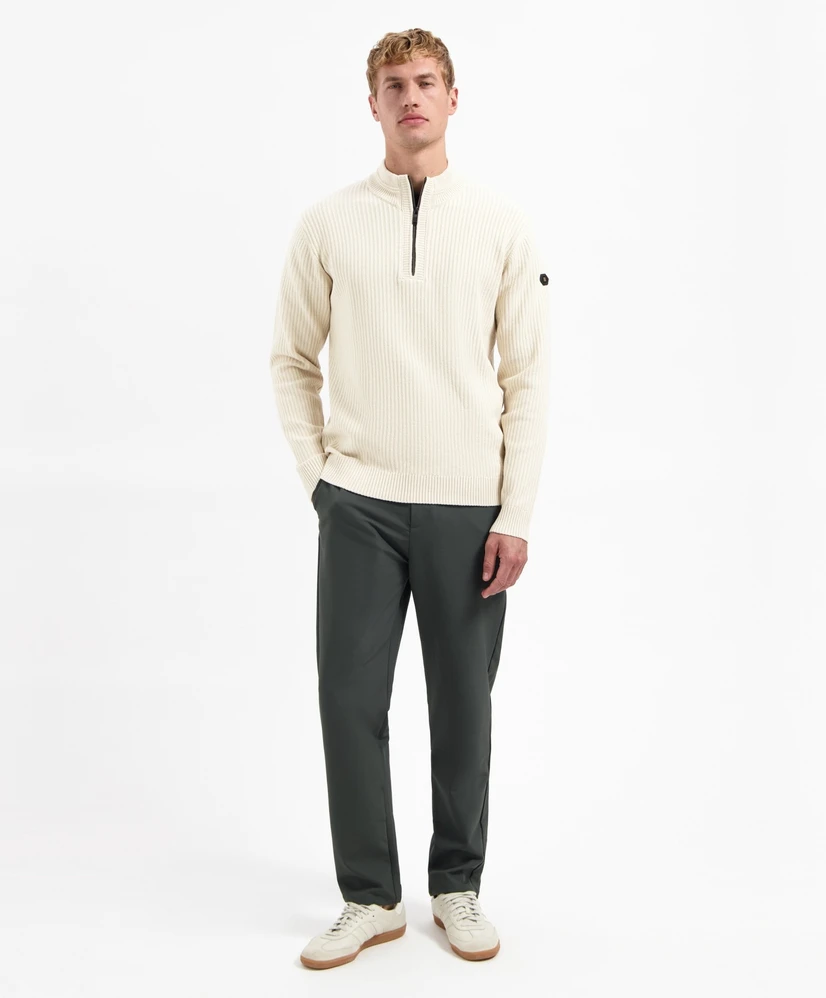No Excess Half Zip Trui Rib
