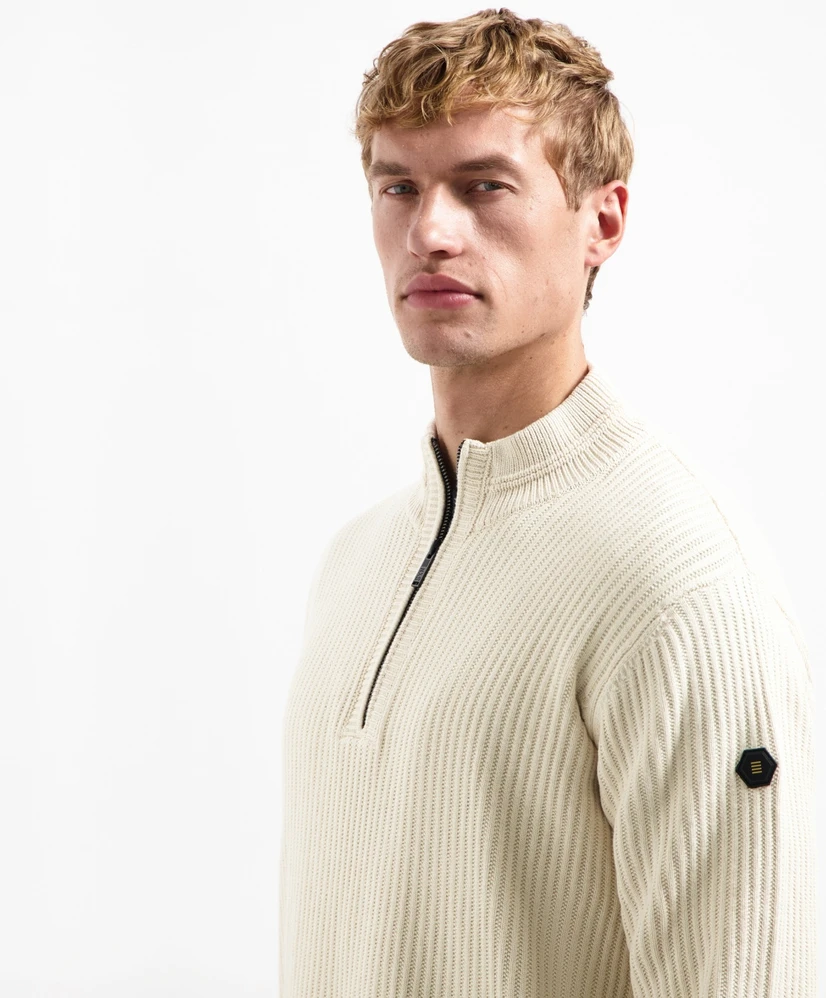 No Excess Half Zip Trui Rib