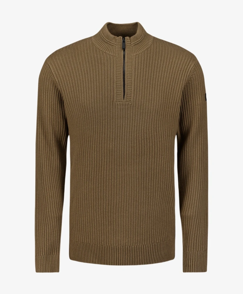 No Excess Half Zip Trui Rib