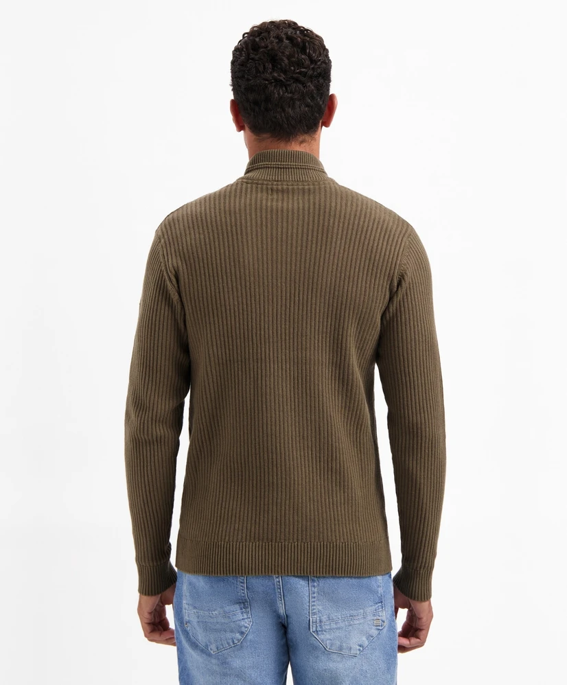 No Excess Half Zip Trui Rib