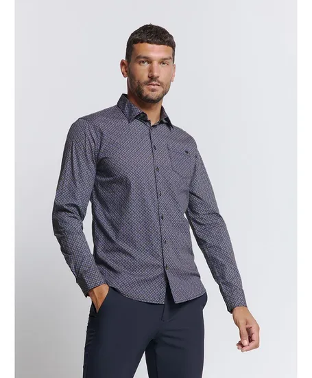 No Excess Overhemd Allover Print Regular Fit