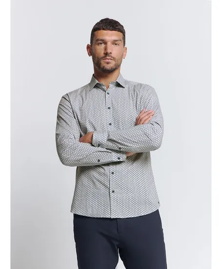 No Excess Overhemd Allover Print Regular Fit