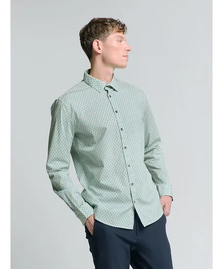 No Excess Overhemd Allover Print Regular Fit