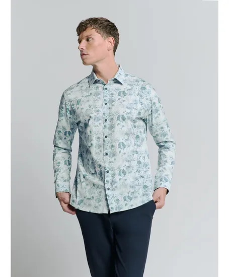 No Excess Overhemd Allover Print Regular Fit