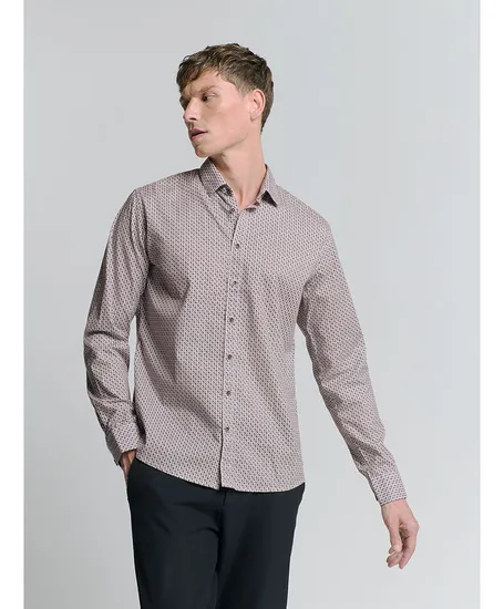 No Excess Overhemd Allover Print Regular Fit