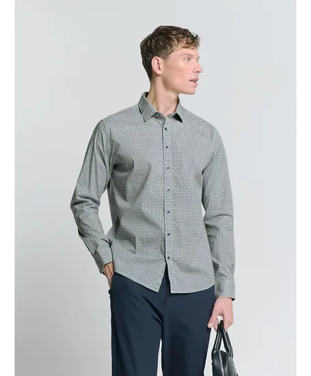 No Excess Overhemd Allover Print Regular Fit