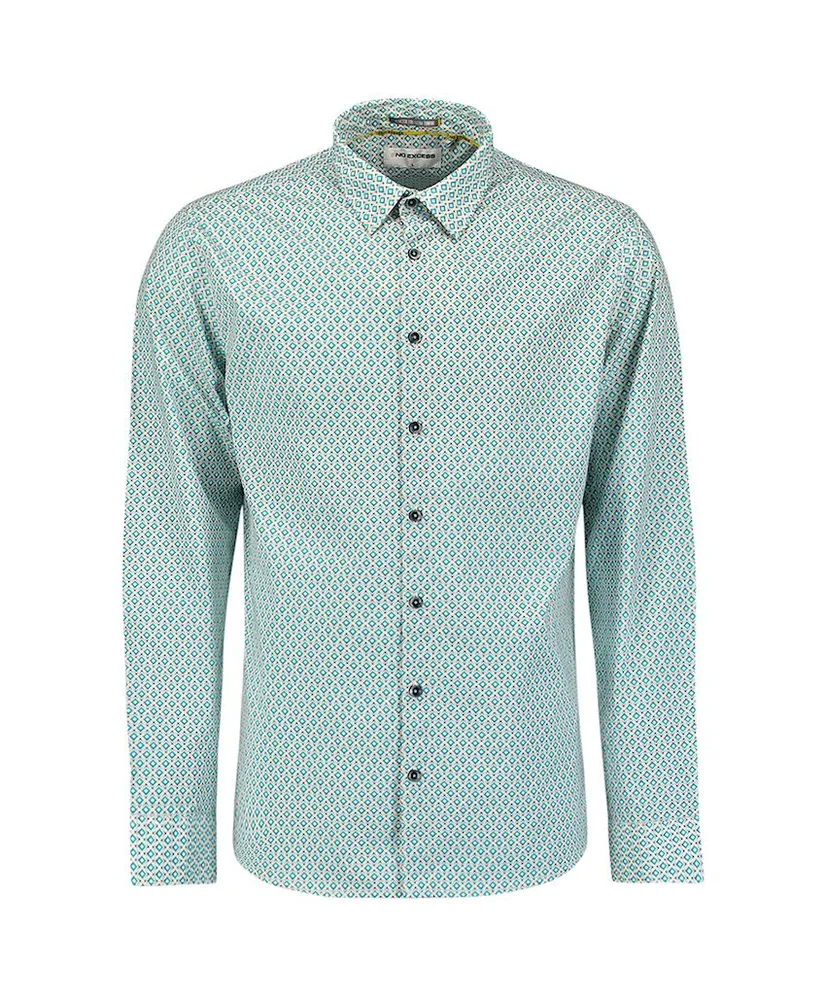 No Excess Overhemd Allover Print Regular Fit