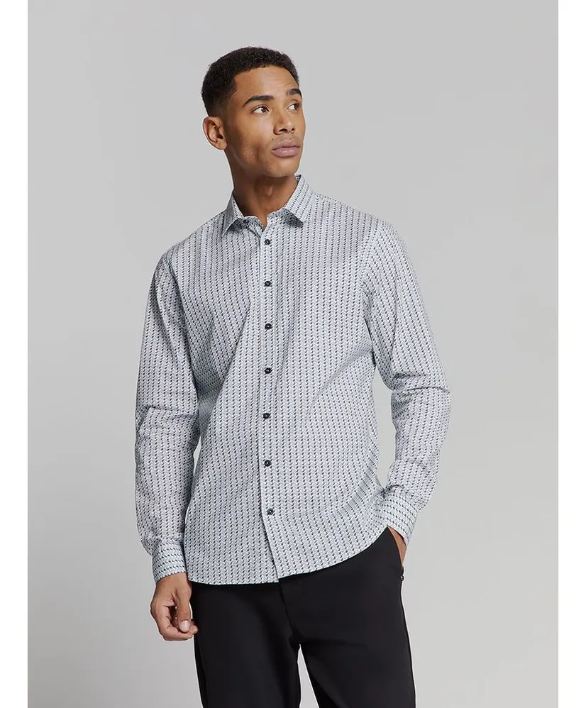 No Excess Overhemd Allover Print Regular Fit