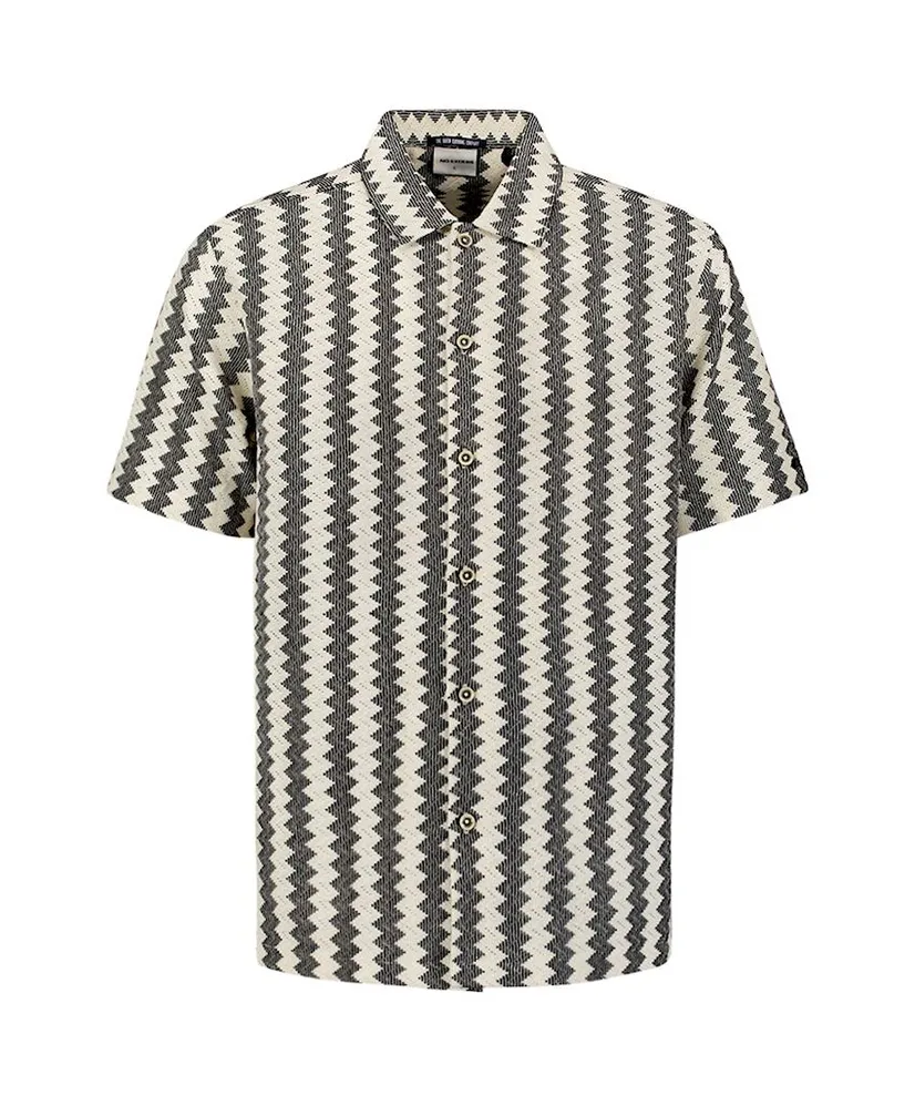 No Excess Overhemd Zig Zag Jacquard