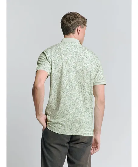 No Excess Polo Pique Allover Print