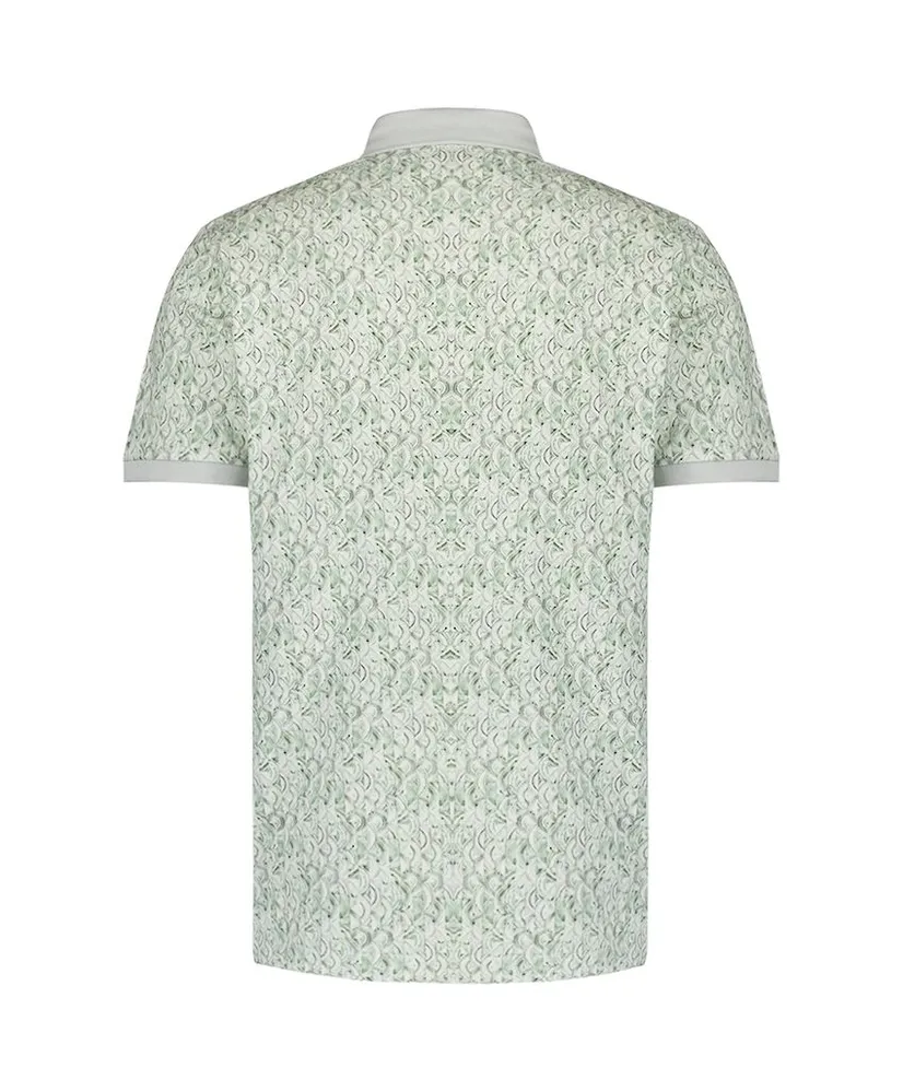 No Excess Polo Pique Allover Print