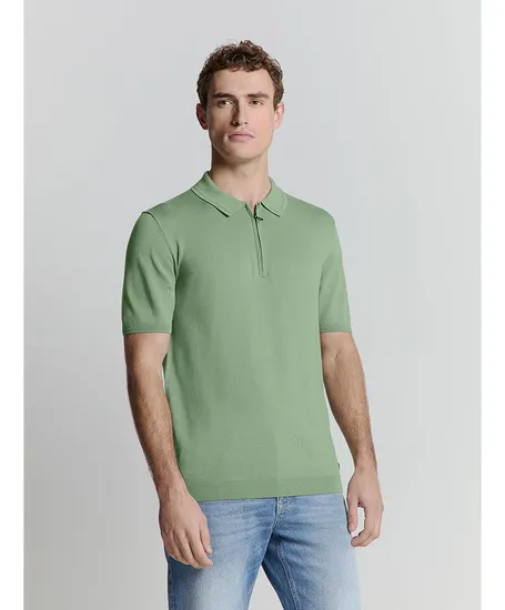 No Excess Polo Solid Zip