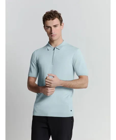 No Excess Polo Solid Zip