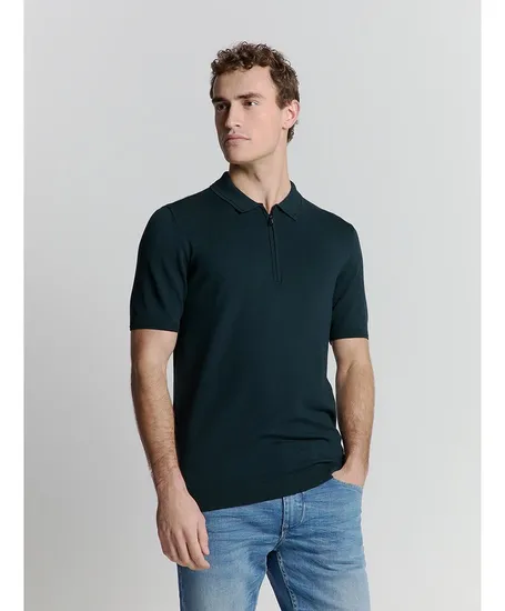 No Excess Polo Solid Zip