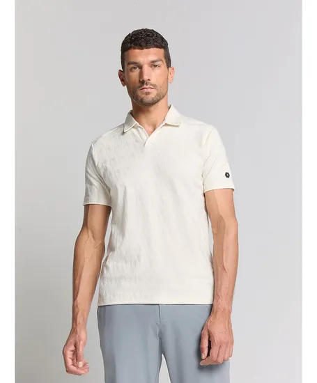 No Excess Polo V Solid Terry Jacquard