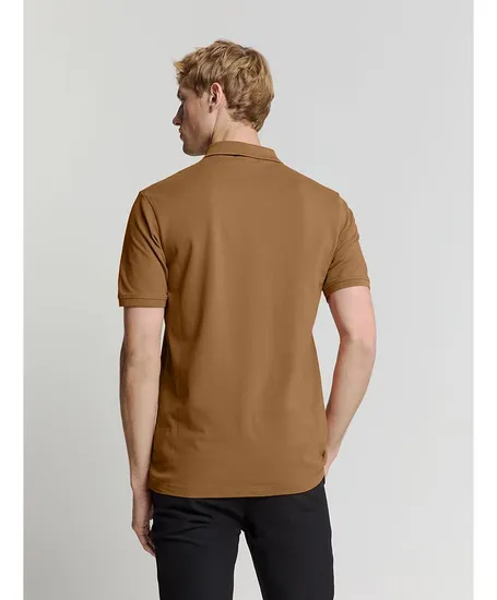 No Excess Polo Zip Pique Garment Dyed