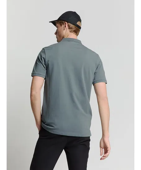 No Excess Polo Zip Pique Garment Dyed