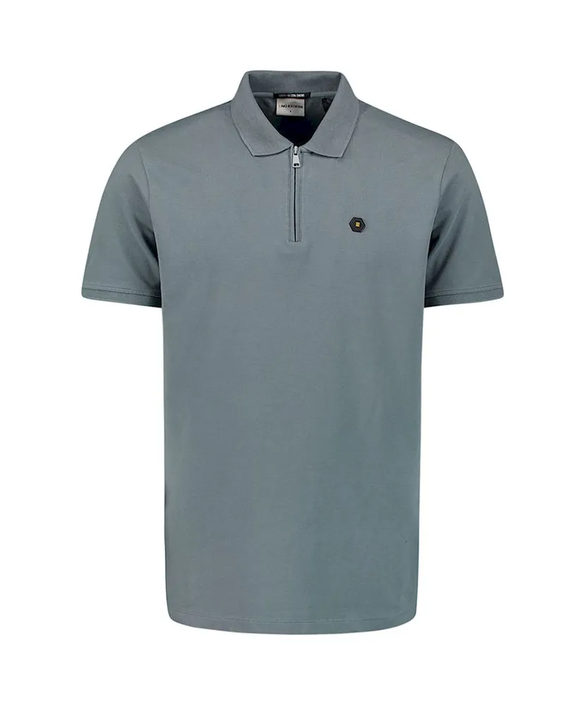 No Excess Polo Zip Pique Garment Dyed