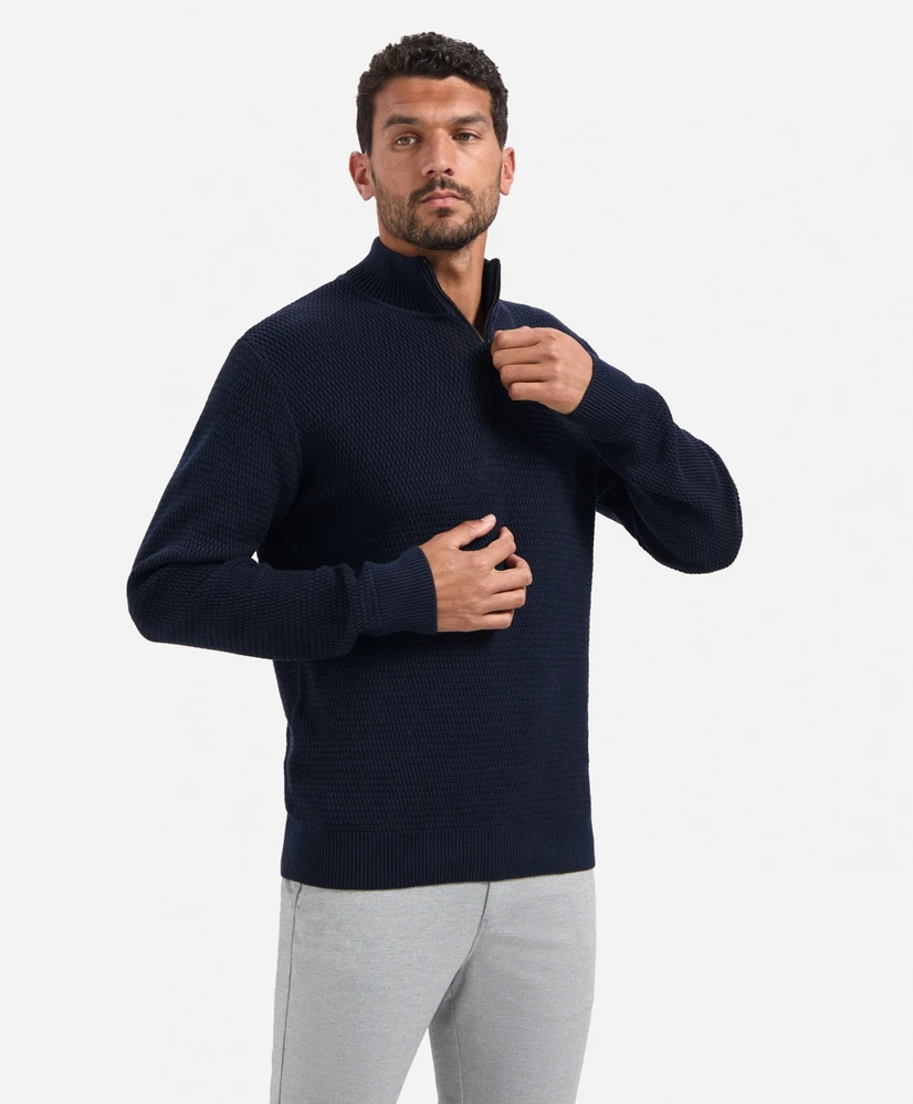 No Excess Trui Half-Zip Effen