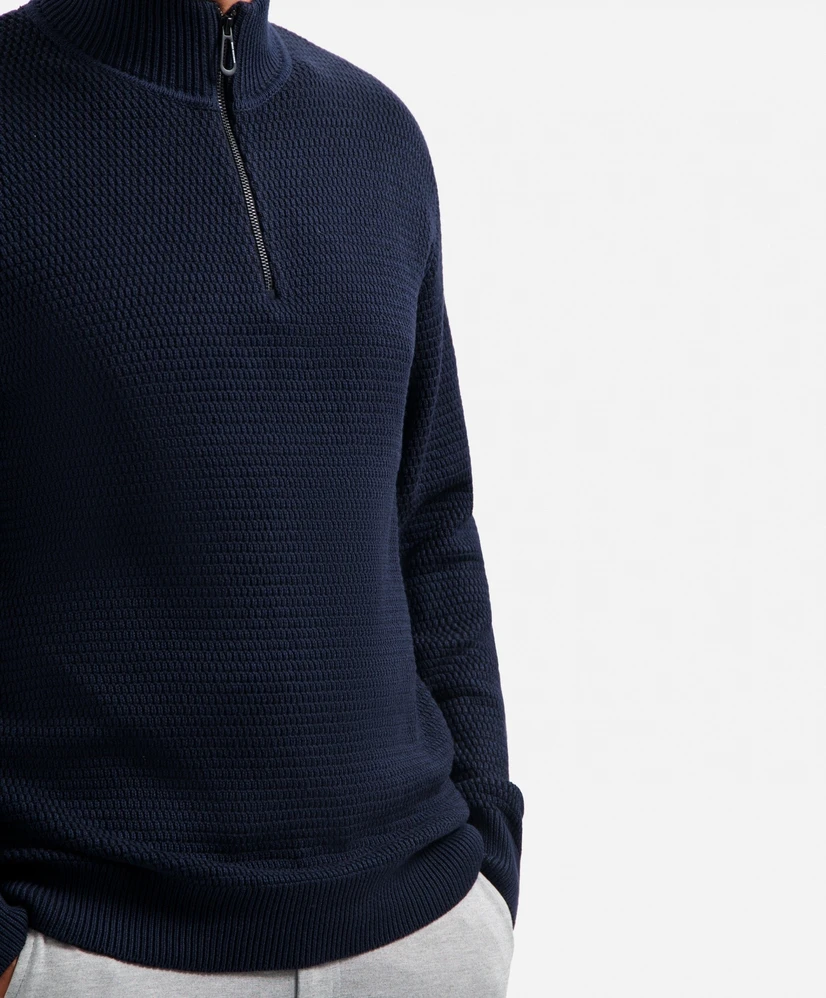 No Excess Trui Half-Zip Effen