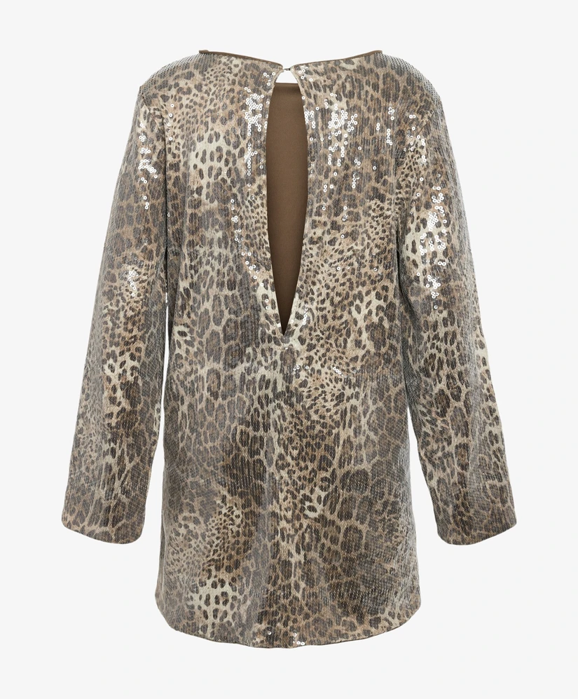 NOISY MAY Jurk Jessy Sequin Leopard
