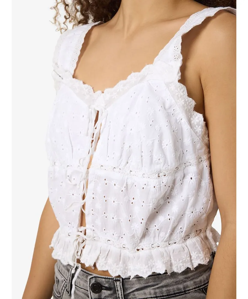 NOISY MAY Top Sommer Broderie