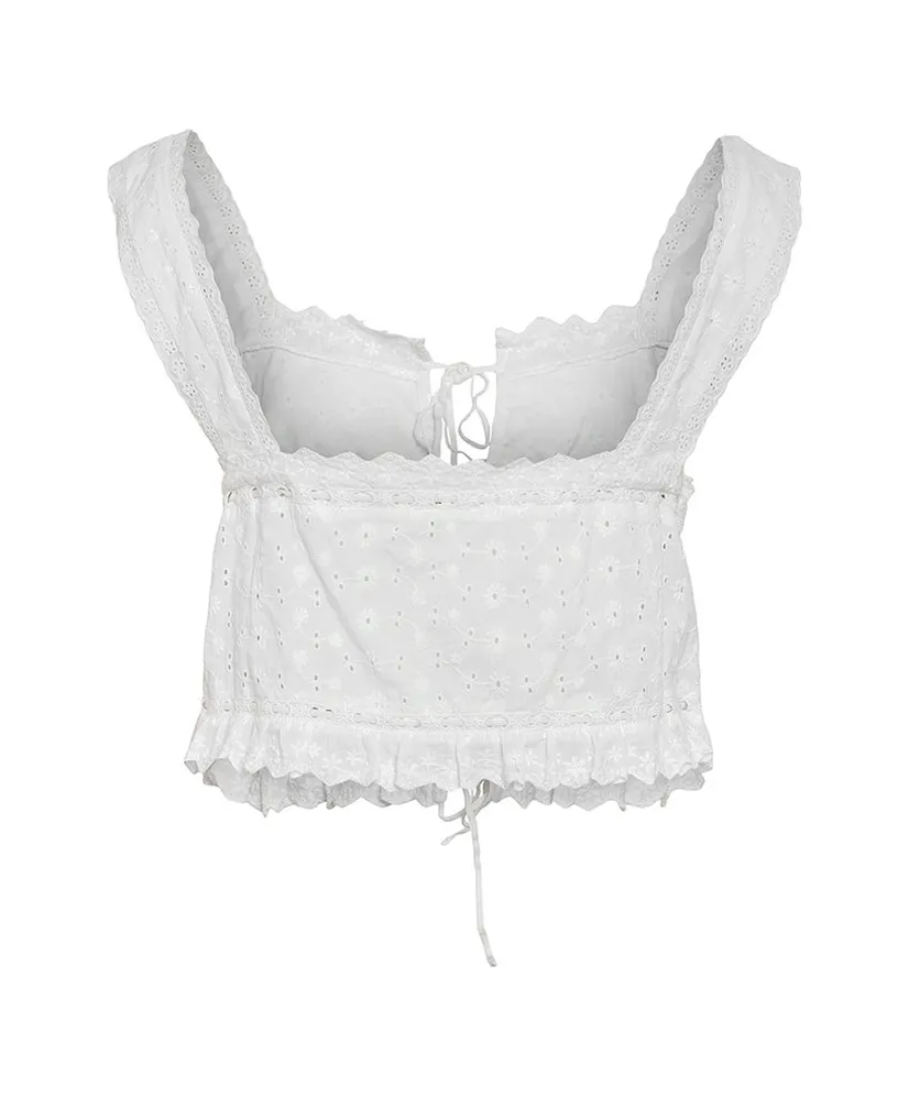 NOISY MAY Top Sommer Broderie