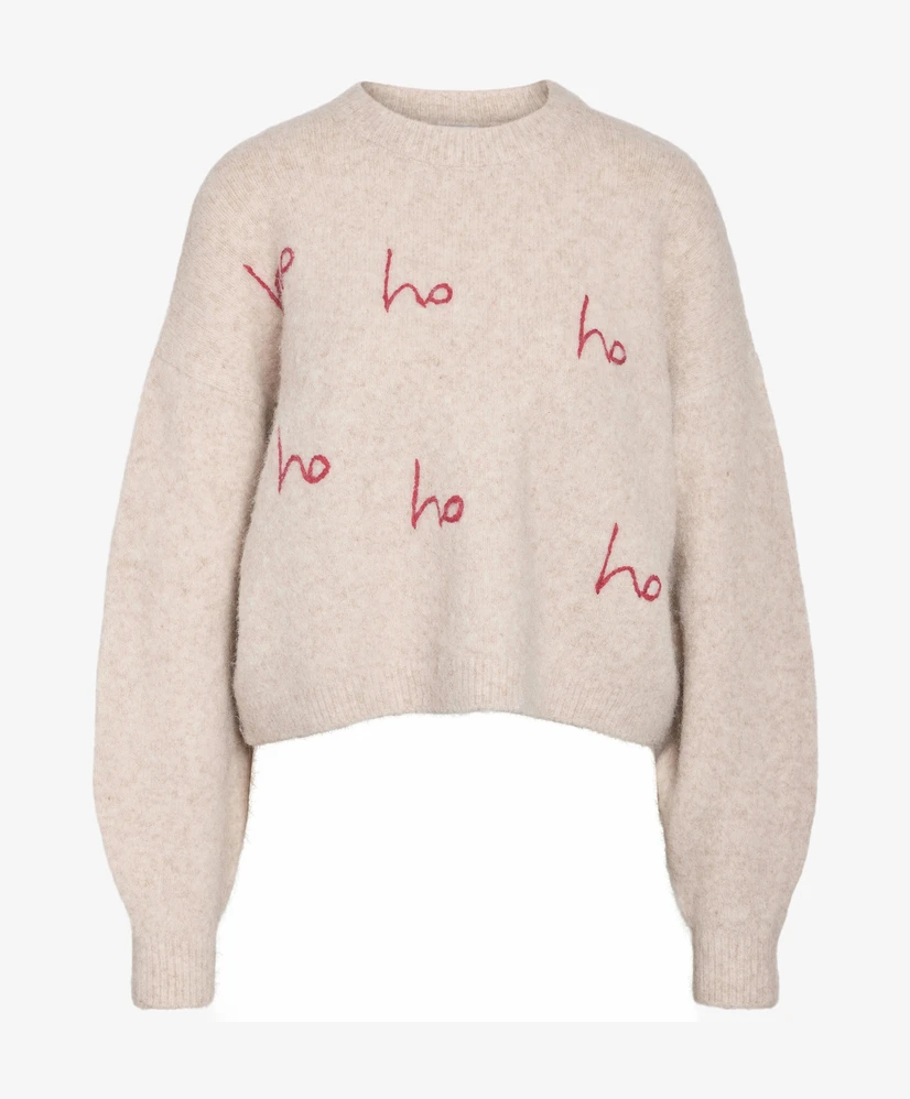 NOISY MAY Trui LM NMVIXEN L/S O-NECK EMBROIDERY KN