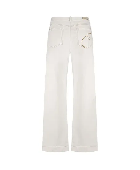 NUKUS Broek Abby Denim Embroidery