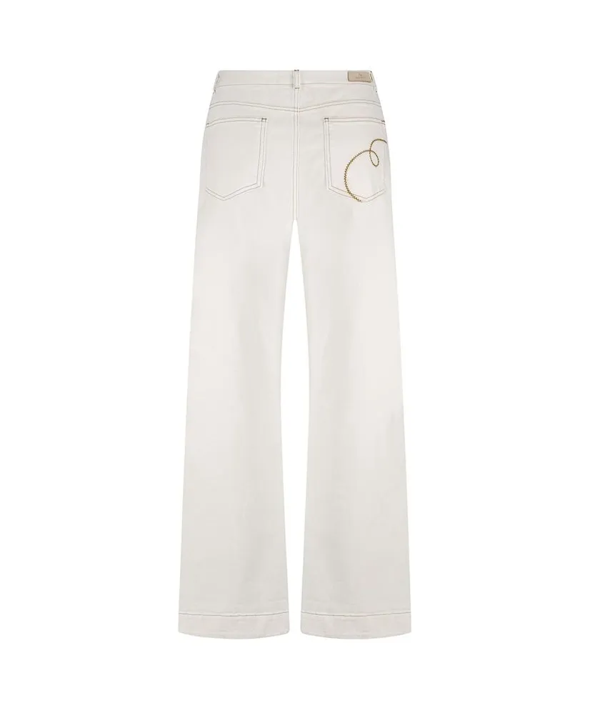 NUKUS Broek Abby Denim Embroidery