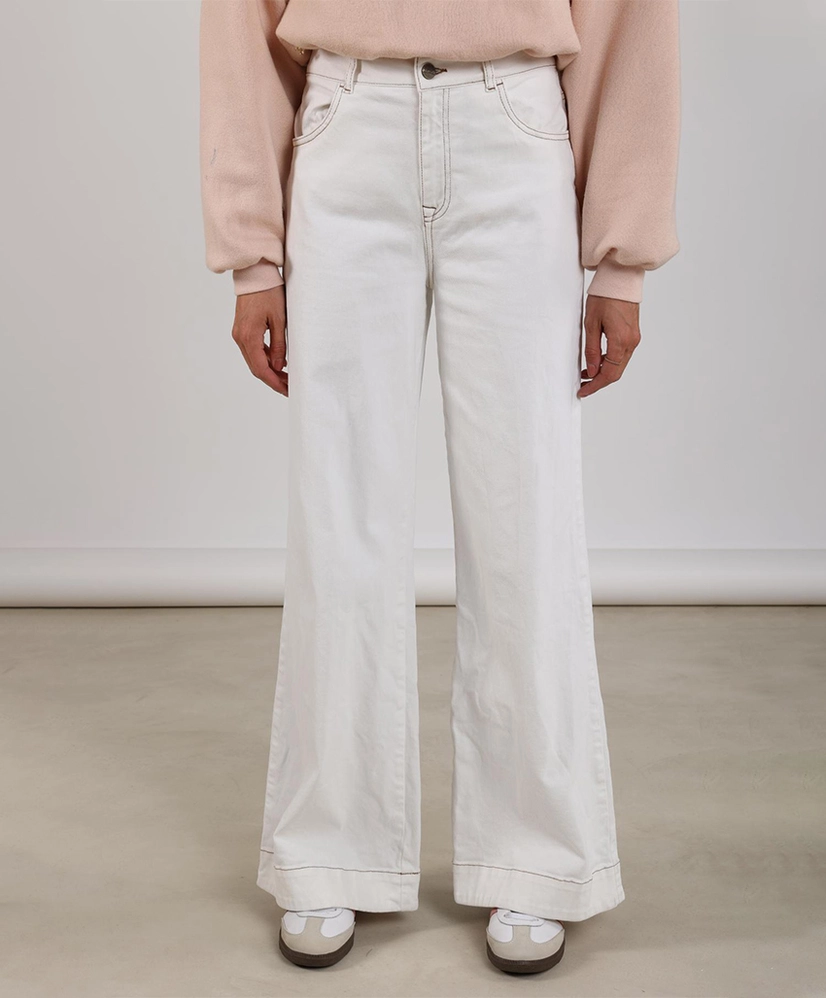 NUKUS Broek Abby Denim Embroidery
