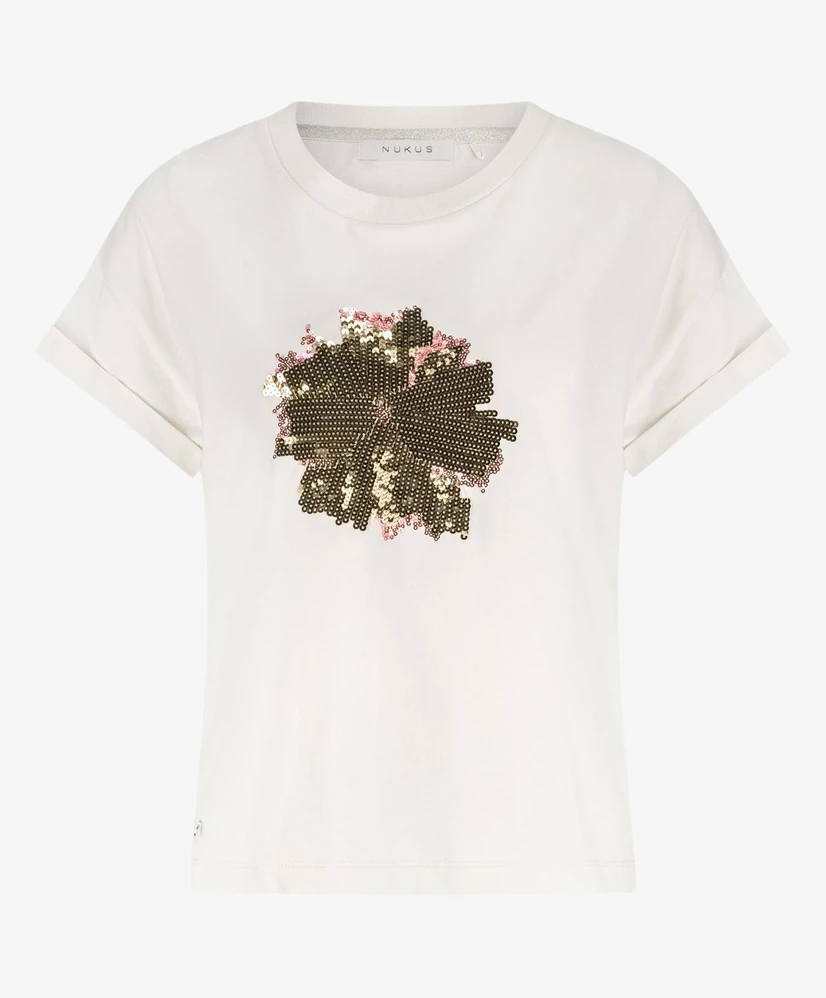 NUKUS T-shirt Rimona Paillet Flower