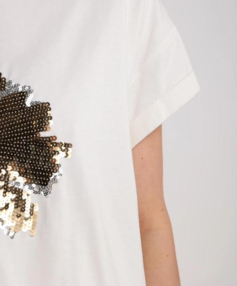 NUKUS T-shirt Rimona Paillet Flower
