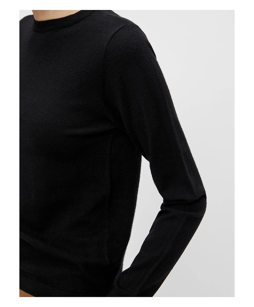 OBJTHESS L/S O-NECK KNIT PULLOVER N