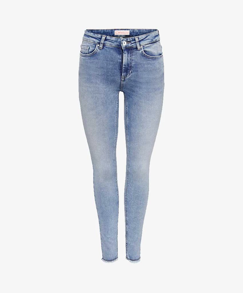 ONLY Jeans Blush Midi Ankle Raw Denim