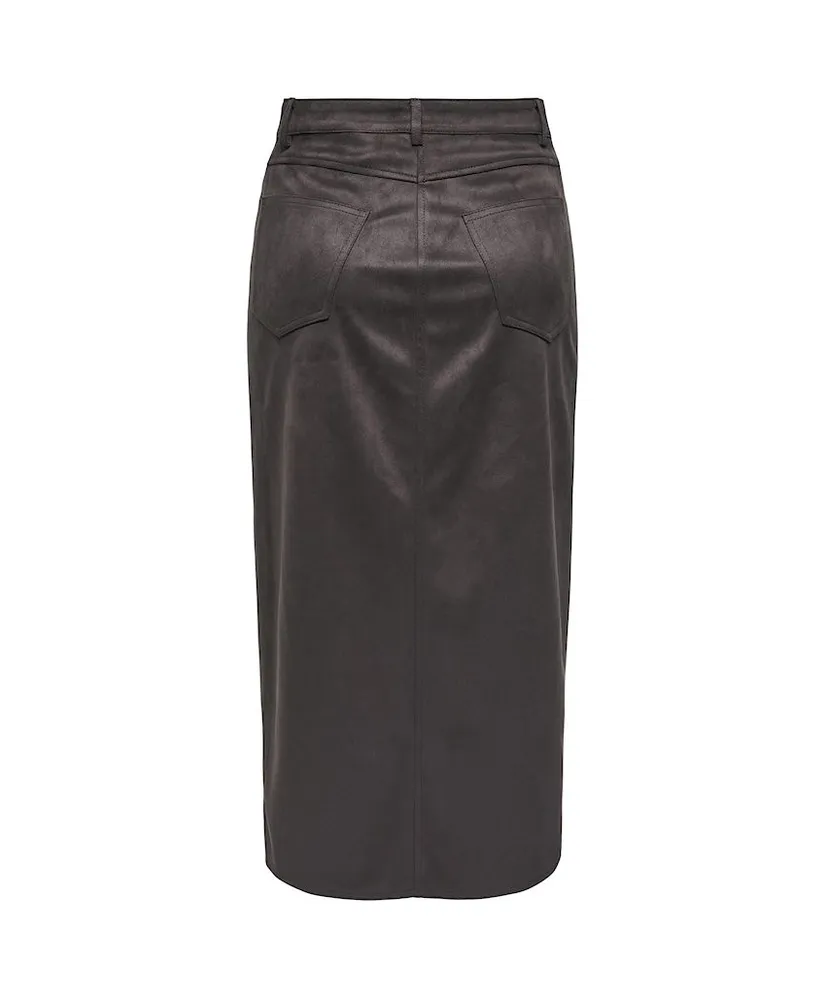 ONLY Midi Rok Nala Faux Suede